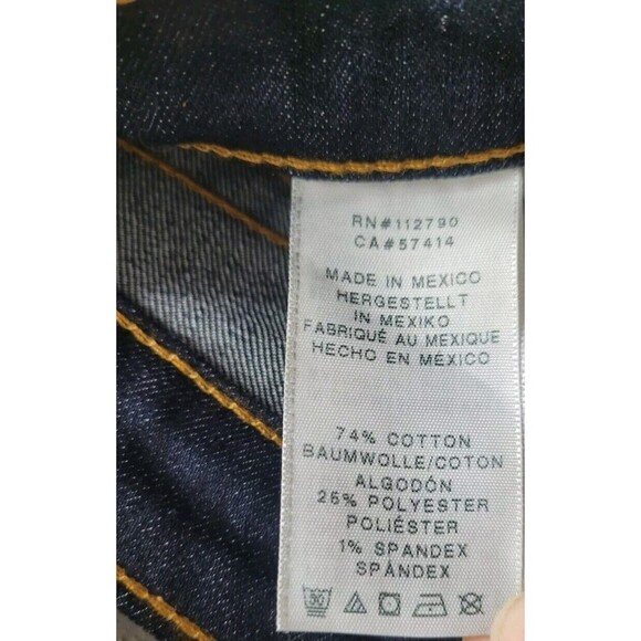 True Religion Straight Jeans -Red Orange Stitch-Lonestar Dark -Size 25- NWT $189 - Picture 7 of 13